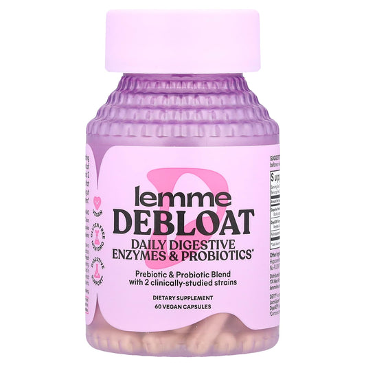 Lemme, Debloat, Daily Digestive Enzymes & Probiotics, 60 Vegan Capsules - Image 1
