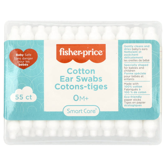 Fisher-Price Cotton Ear Swabs for Baby, 55 Count, 0+ Months - Image 1