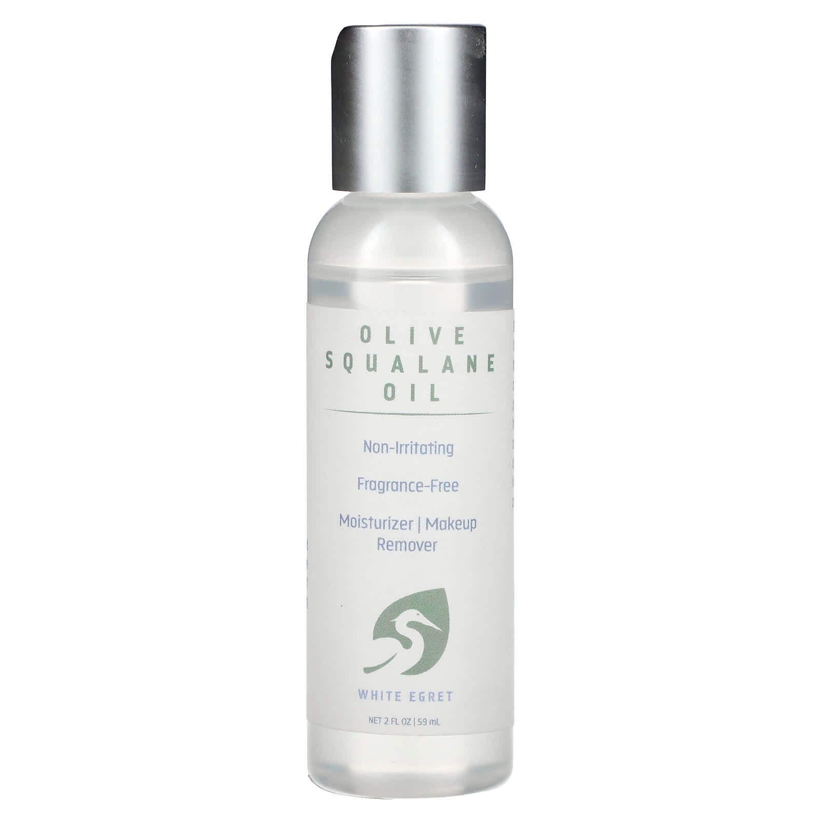 White Egret, Olive Squalane Oil, Fragrance Free, 2 fl oz (59 ml) - Image 1