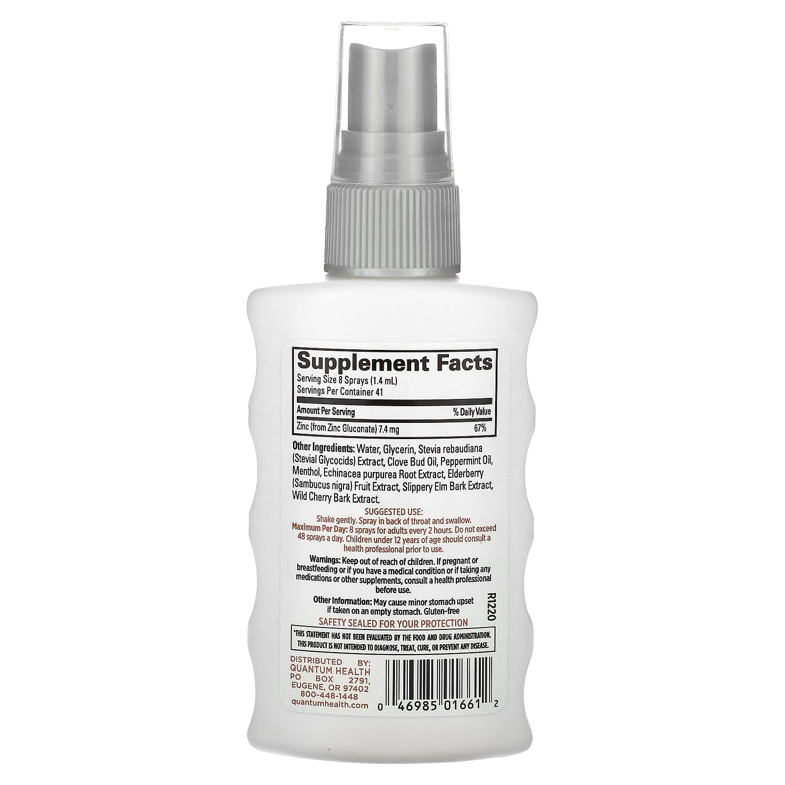 Quantum Health, TheraZinc, Immune Support Throat Spray, Peppermint, 7.4 mg, 2 fl oz (59 ml) - Image 2
