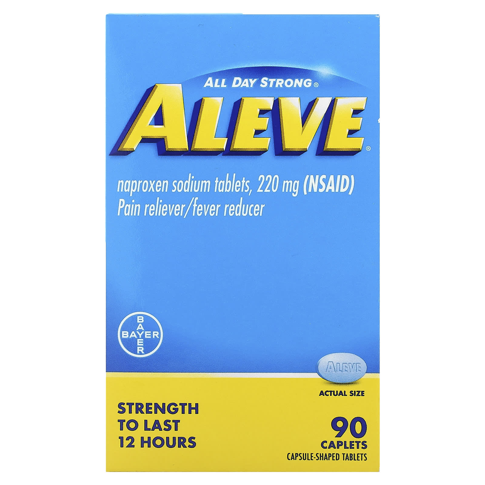 Aleve Pain Reliever & Fever Reducer, 90 Caplets - Image 1