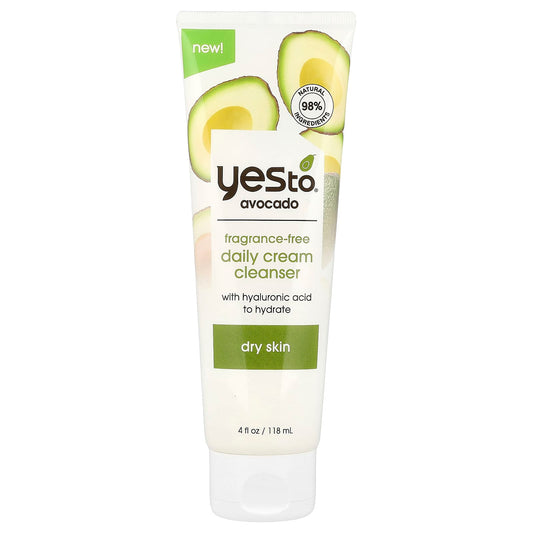 Yes To, Avocado Daily Cream Cleanser, Dry Skin, Fragrance-Free, 4 fl oz (118 ml) - Image 1