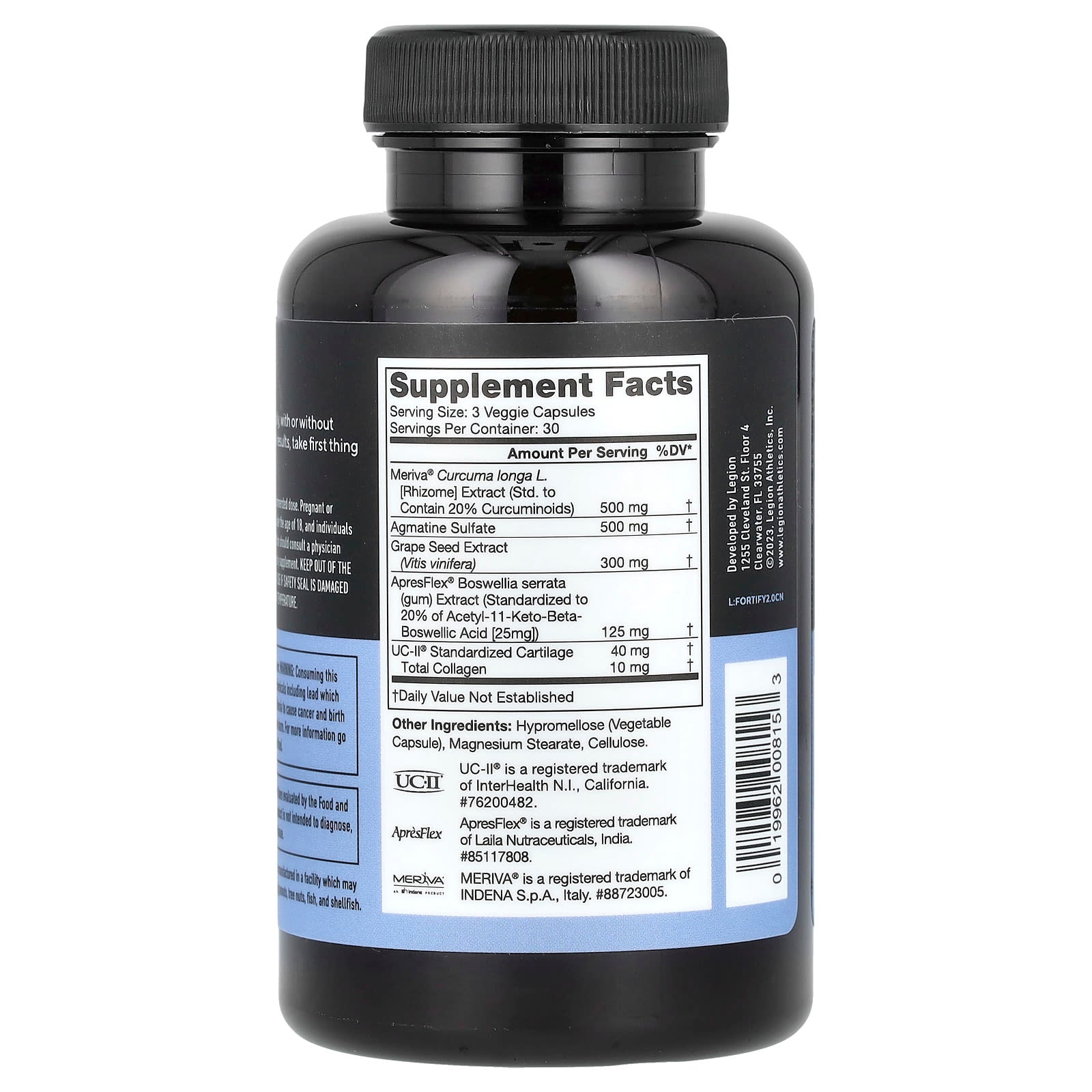 Legion Athletics, Fortify, Joint Support, 90 Vegetarian Capsules - Image 2