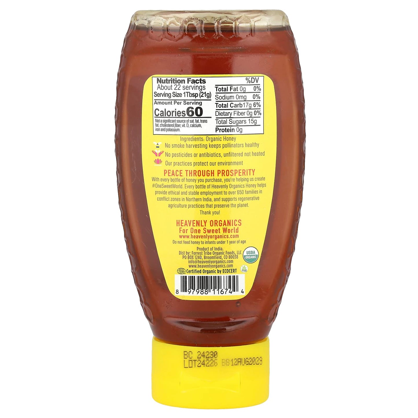 Heavenly Organics 100% Organic Raw Honey, 16 oz - Image 2