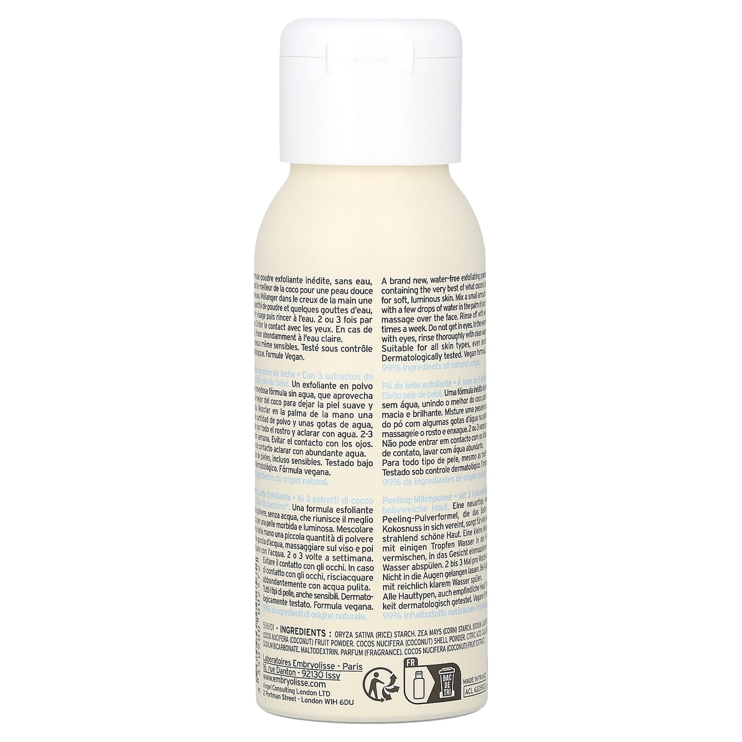 Coconut Exfoliating Milk Powder by Embryolisse for Soft Skin - Image 2