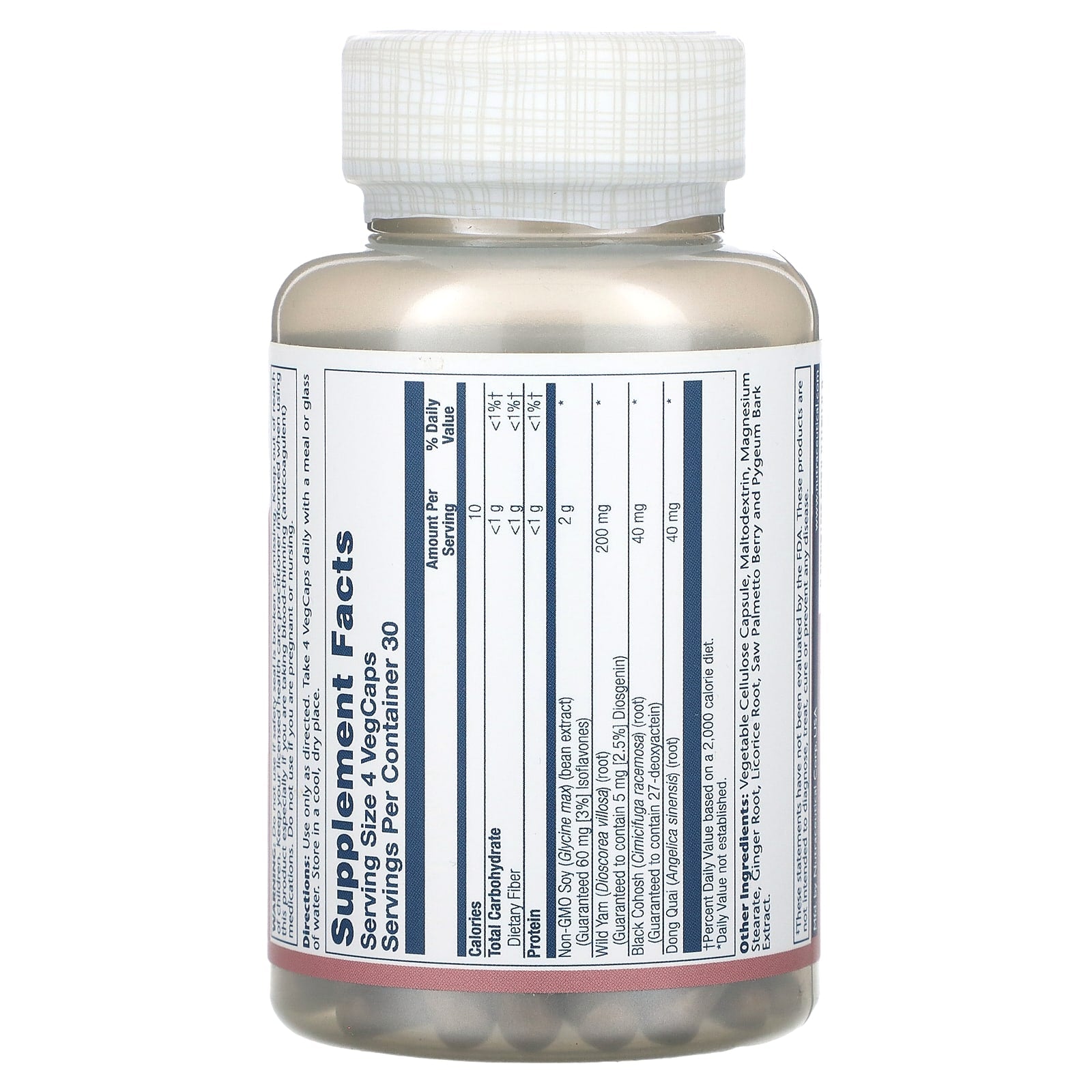 Solaray, Phytoestrogen with Wild Yam, Black Cohosh & Dong Quai, 120 VegCaps - Image 2