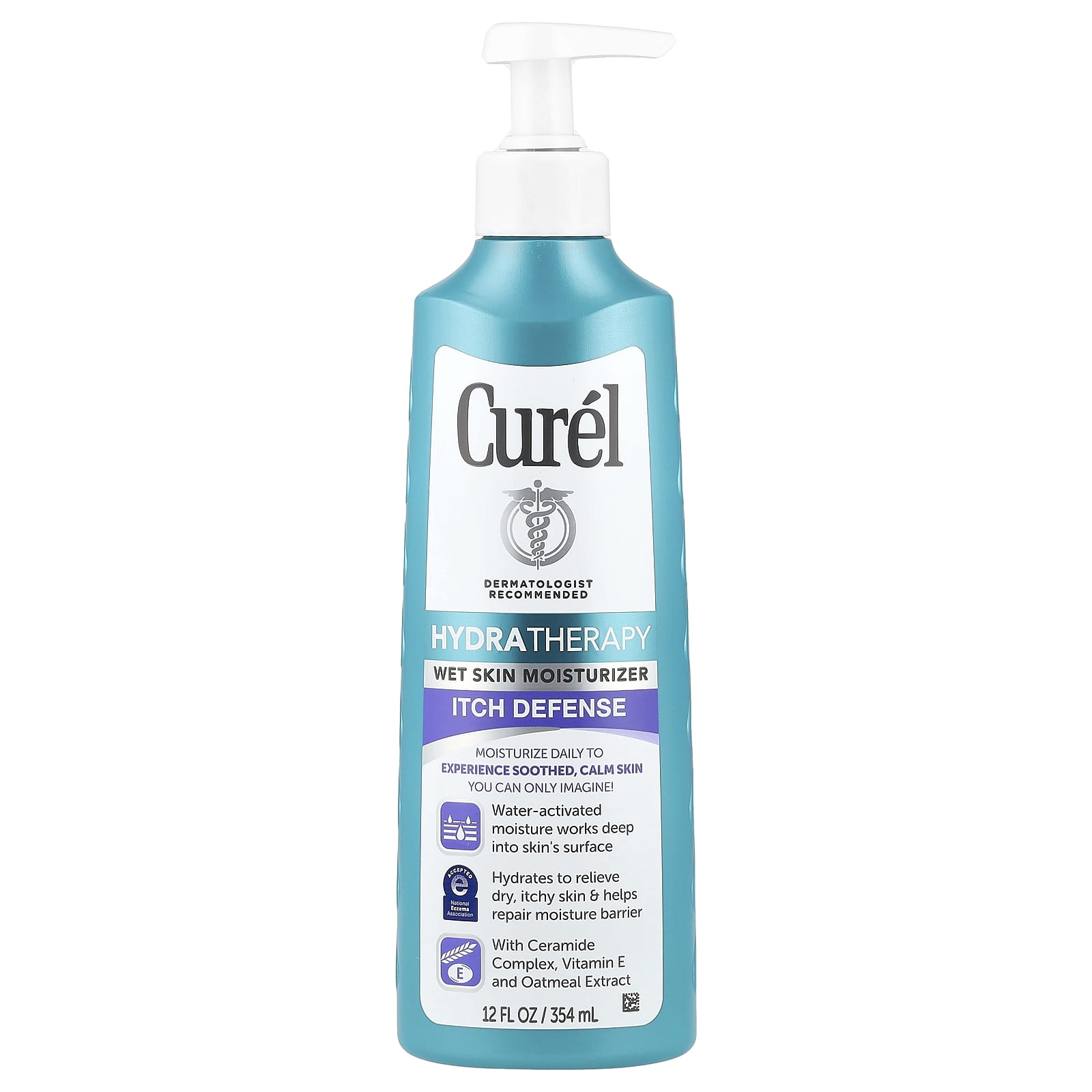 Curel Hydra Therapy Itch Defense Wet Skin Moisturizer, 12 fl oz - Image 1