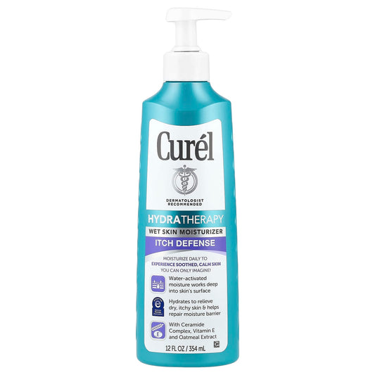 Curel Hydra Therapy Itch Defense Wet Skin Moisturizer, 12 fl oz - Image 1