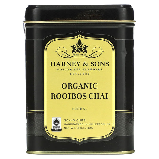 Harney & Sons Organic Rooibos Chai Herbal Tea, 4 oz (112g), Caffeine Free - Image 1