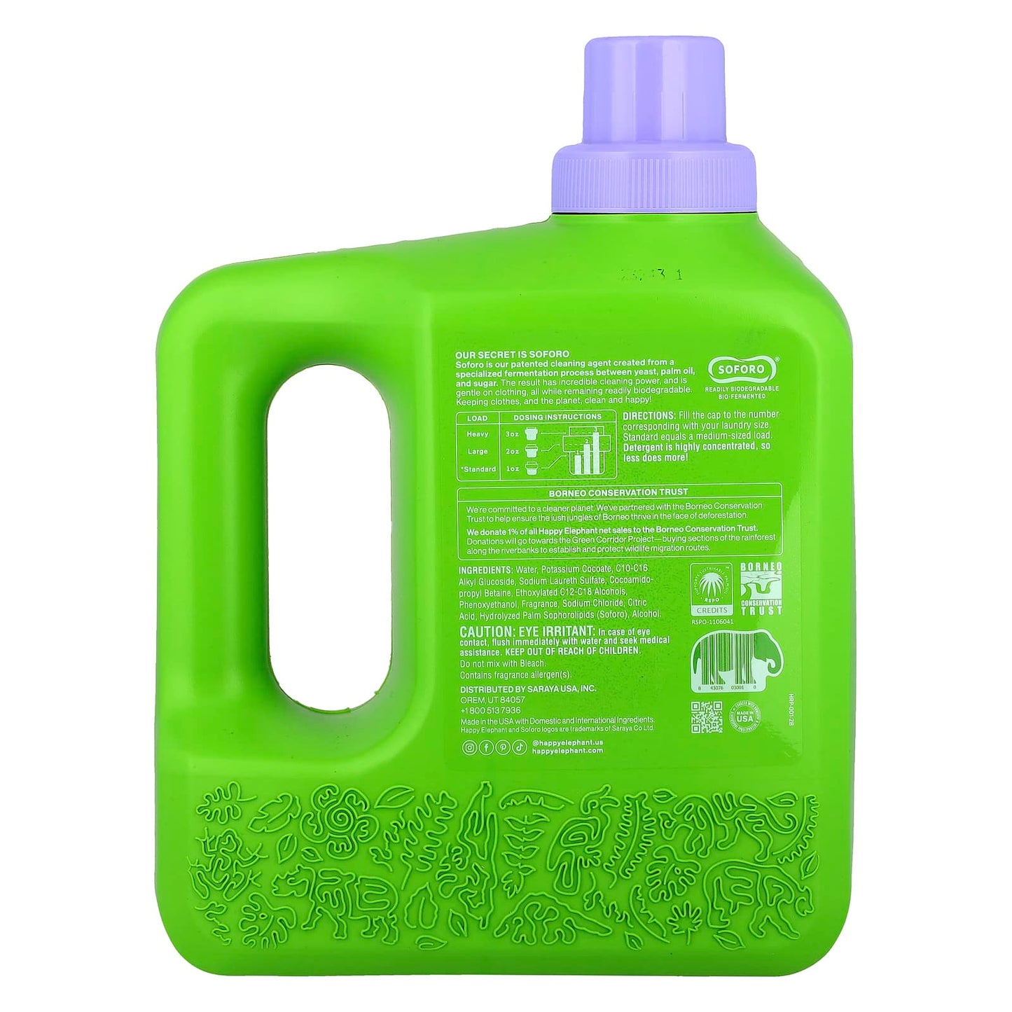Happy Elephant White Tea & Fig Laundry Detergent, Eco-Friendly & Biodegradable, 64 fl oz - Image 2