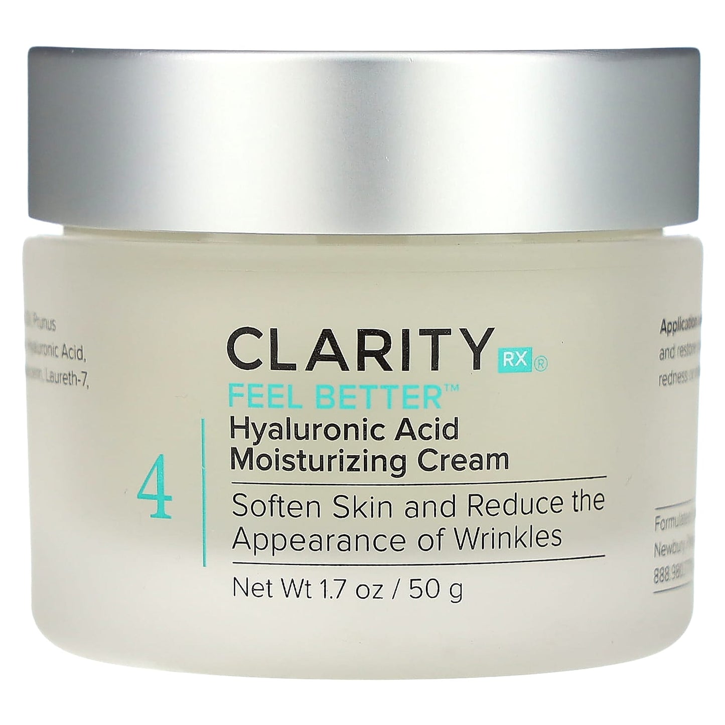 ClarityRx Hyaluronic Acid Moisturizing Cream for Wrinkle Reduction & Softer Skin - Image 1