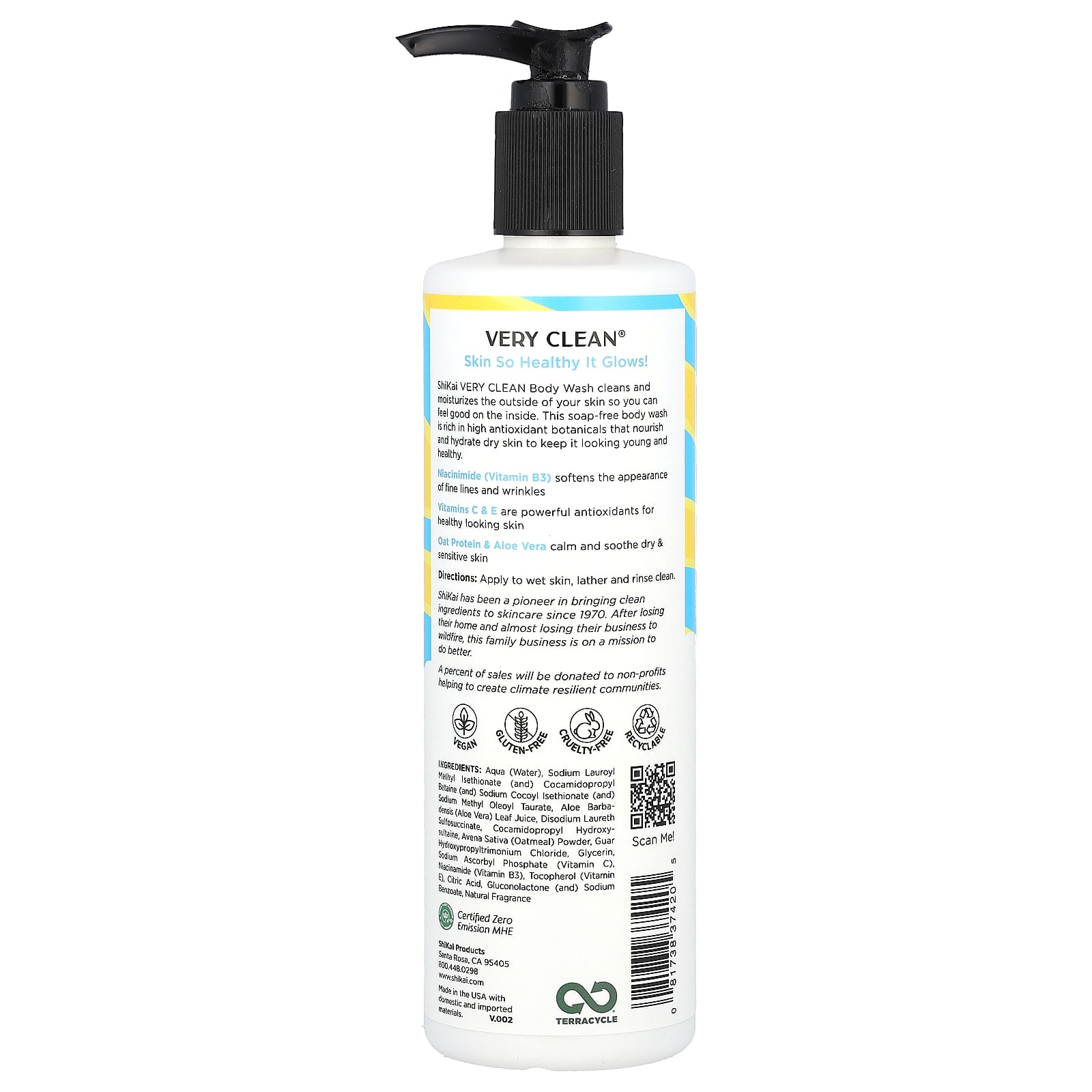 Shikai, Very Clean, Body Wash, Island Coconut, 12 fl oz (355 ml) - Image 2