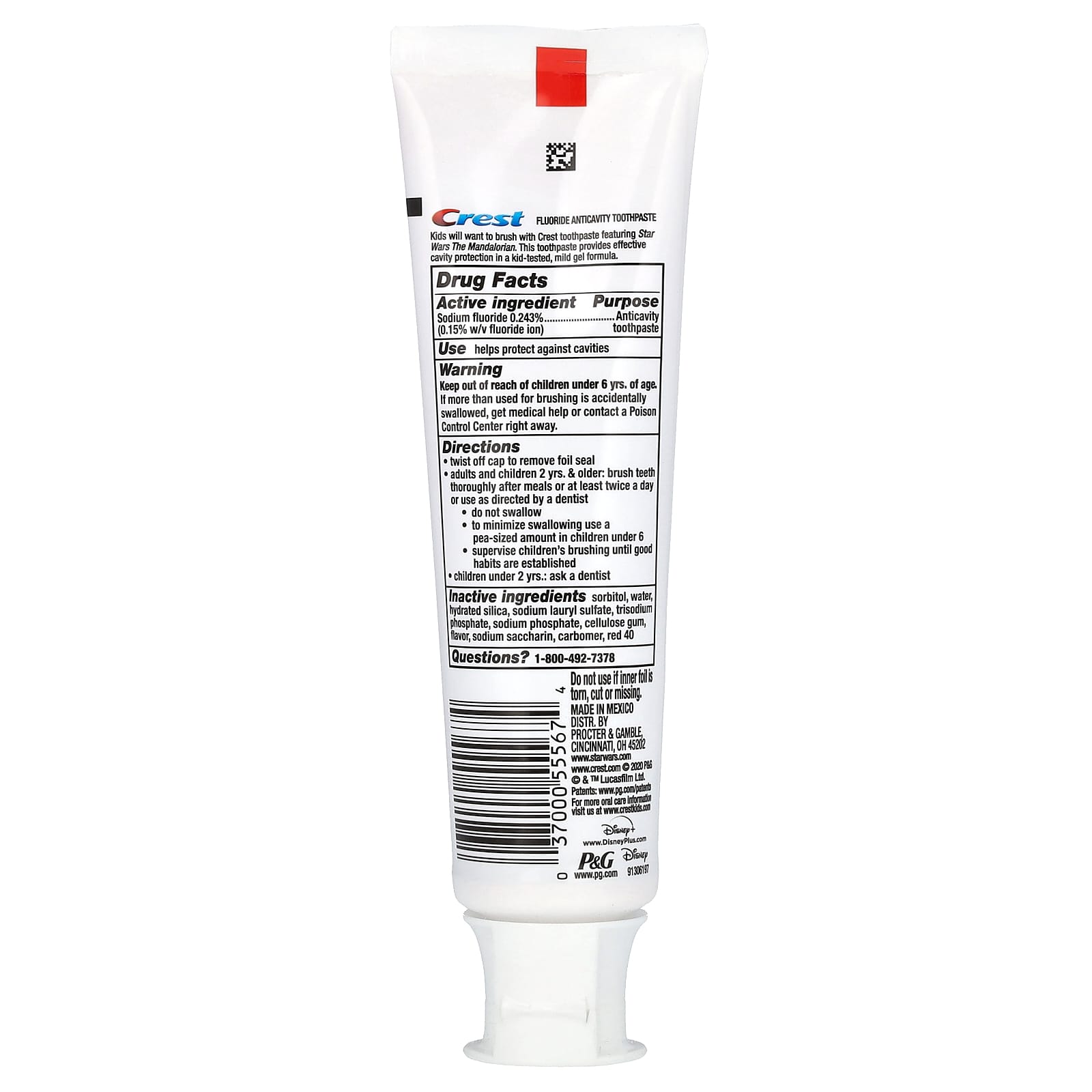 Crest Star Wars The Mandalorian Kids Toothpaste 3+ Yrs Strawberry - Image 2