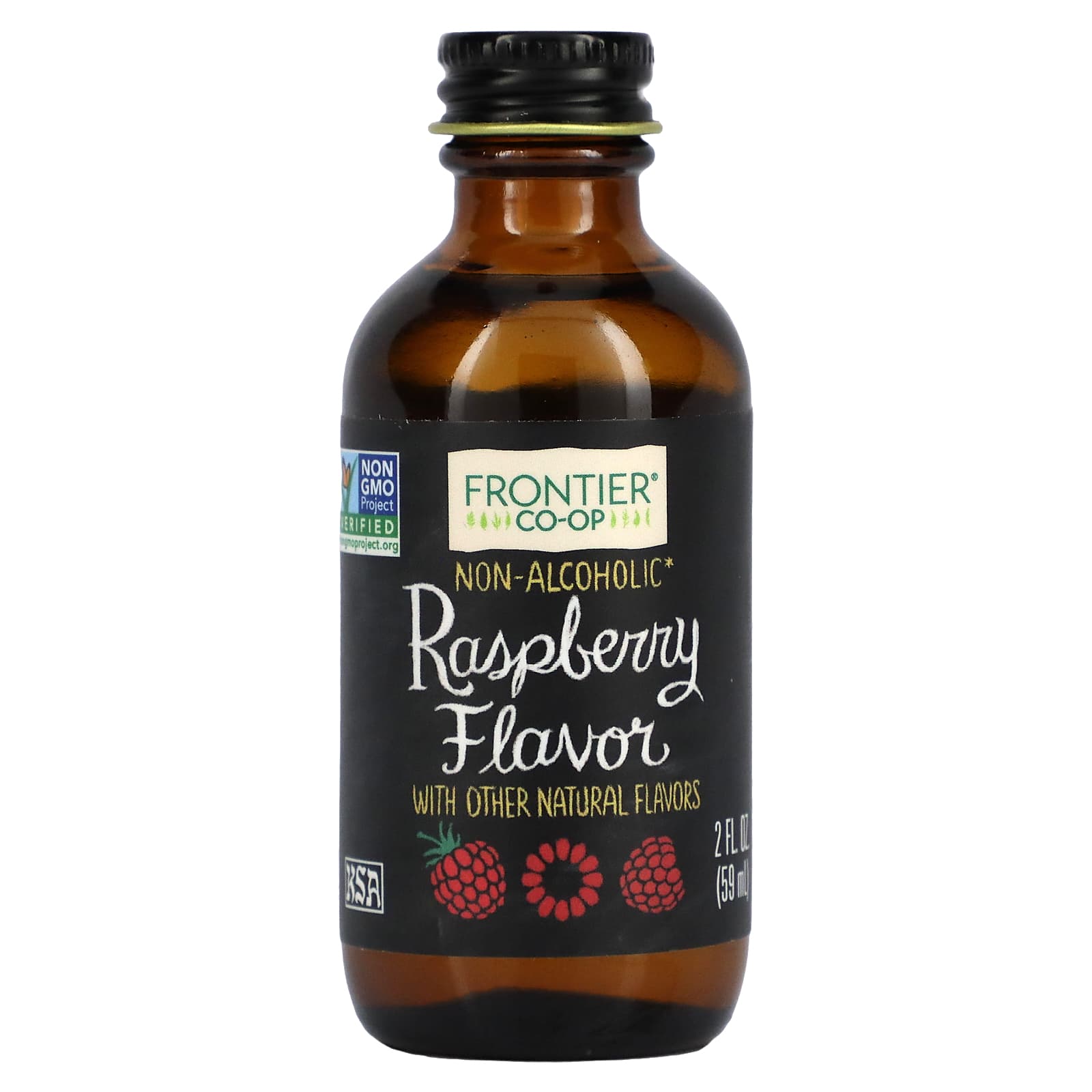 Frontier Co-op Raspberry Flavor Extract Non-Alcoholic 2 fl oz - Image 1