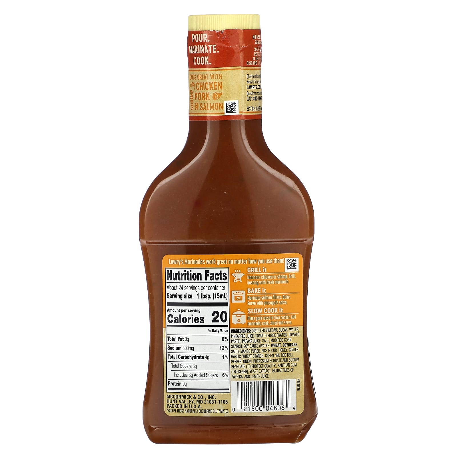 Lawry's, Marinade, Hawaiian With Tropical Fruit Juices, 12 fl oz (354 ml) - Image 2