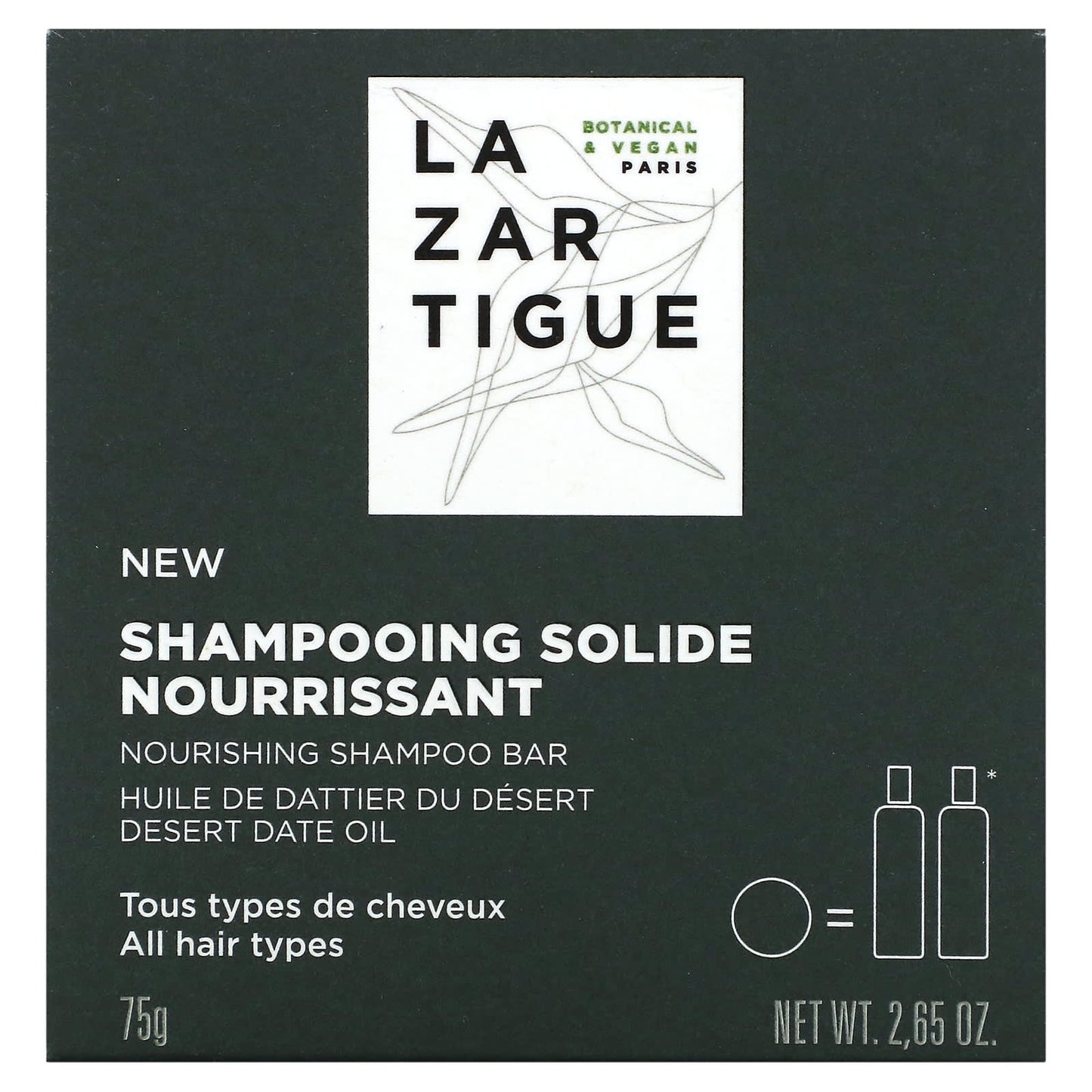 Lazartigue, Nourishing Shampoo Bar, All Hair Types, 2.65 oz (75 g) - Image 1