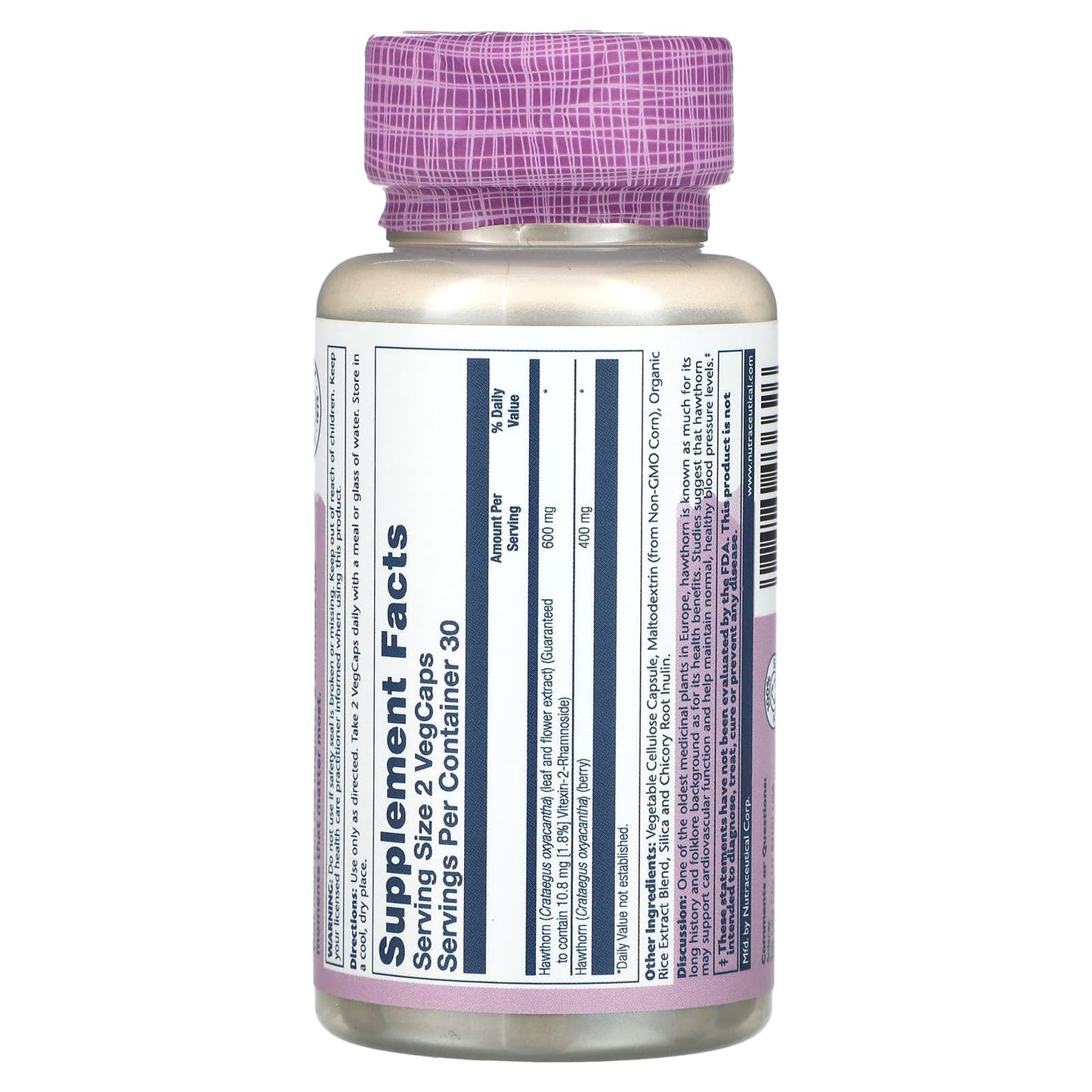 Solaray, Vital Extracts Hawthorn, 60 VegCaps - Image 2