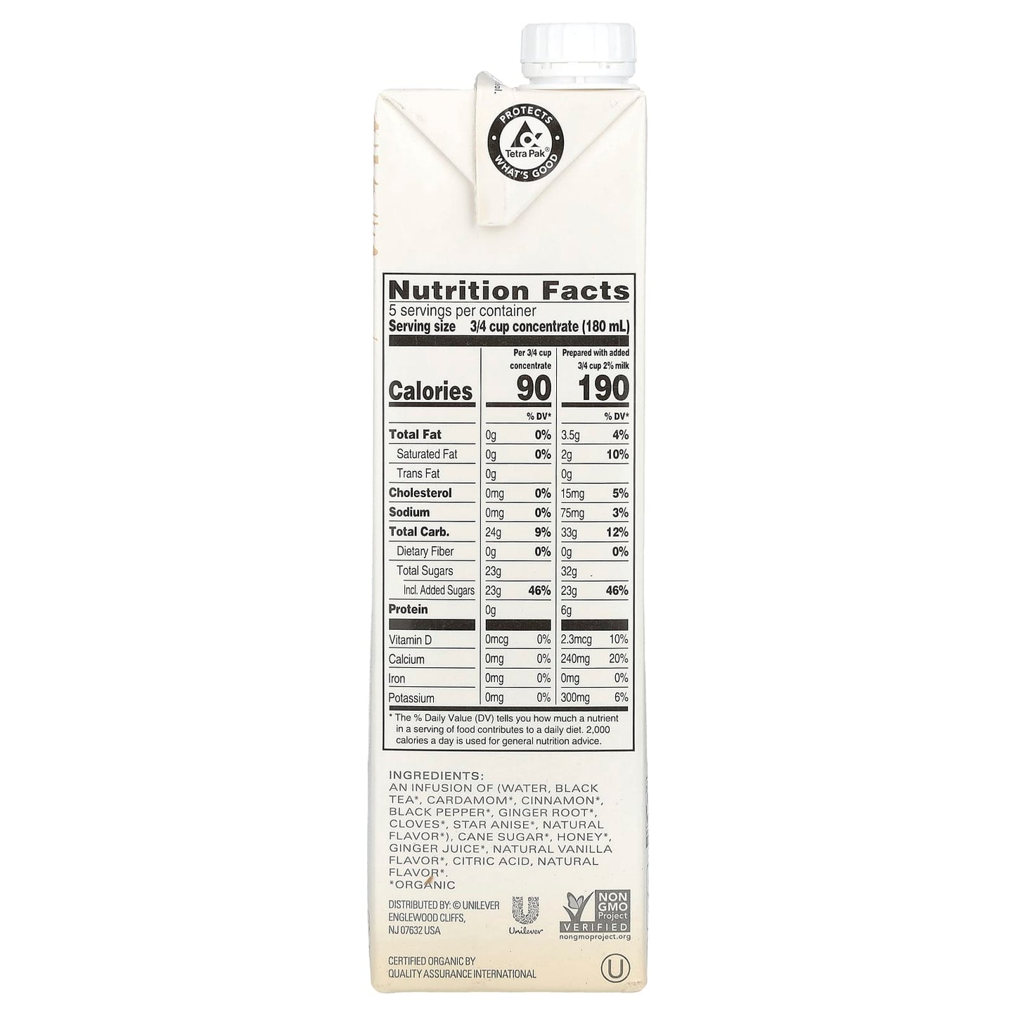 TAZO, Organic Chai Latte, Black Tea Concentrate, 32 fl oz (946 ml) - Image 2
