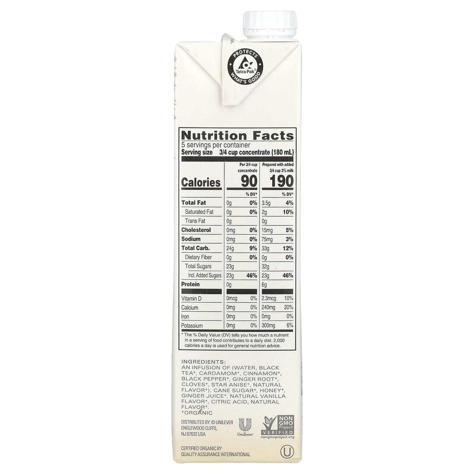 TAZO, Organic Chai Latte, Black Tea Concentrate, 32 fl oz (946 ml) - Image 2