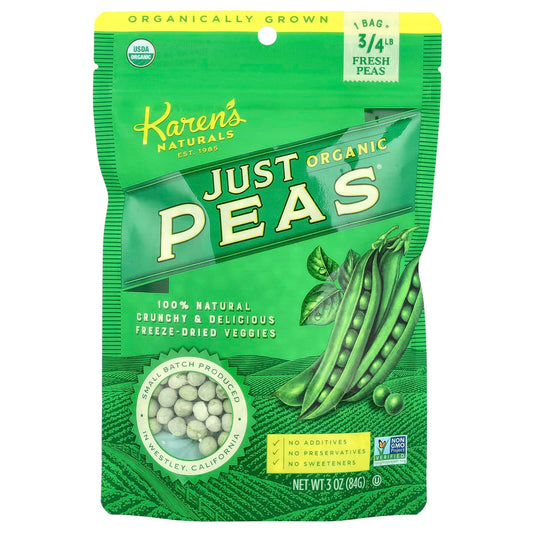 Karen's Naturals, Organic Just Peas®, 3 oz (84 g) - Image 1