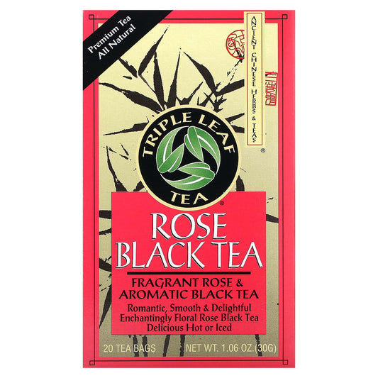 Triple Leaf Tea, Rose Black Tea, 20 Tea Bags, 1.06 oz (30 g) - Image 1