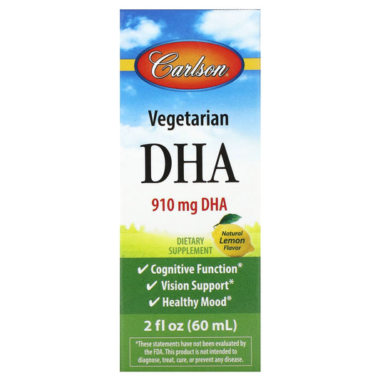 Carlson Vegetarian DHA Omega-3 Supplement, Natural Lemon Flavor - Image 1