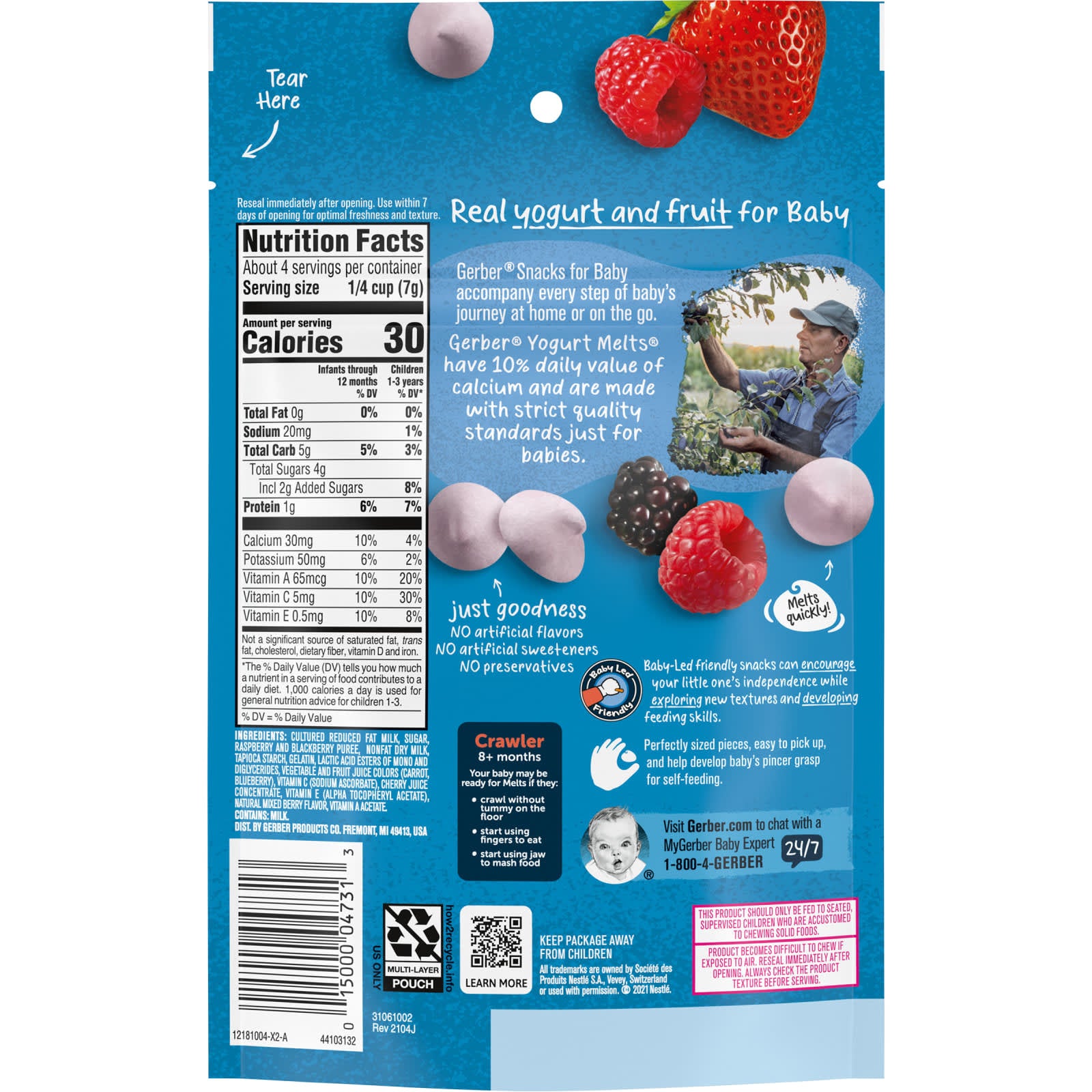 Gerber Mixed Berry Yogurt Melts for Babies 8+ Months - Image 2