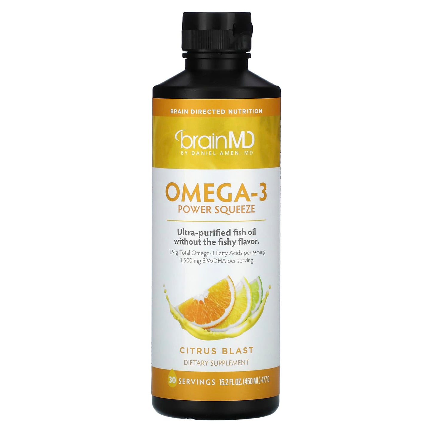 BrainMD Omega-3 Power Squeeze: Delicious Citrus Blast for Brain & Heart Health - Image 1