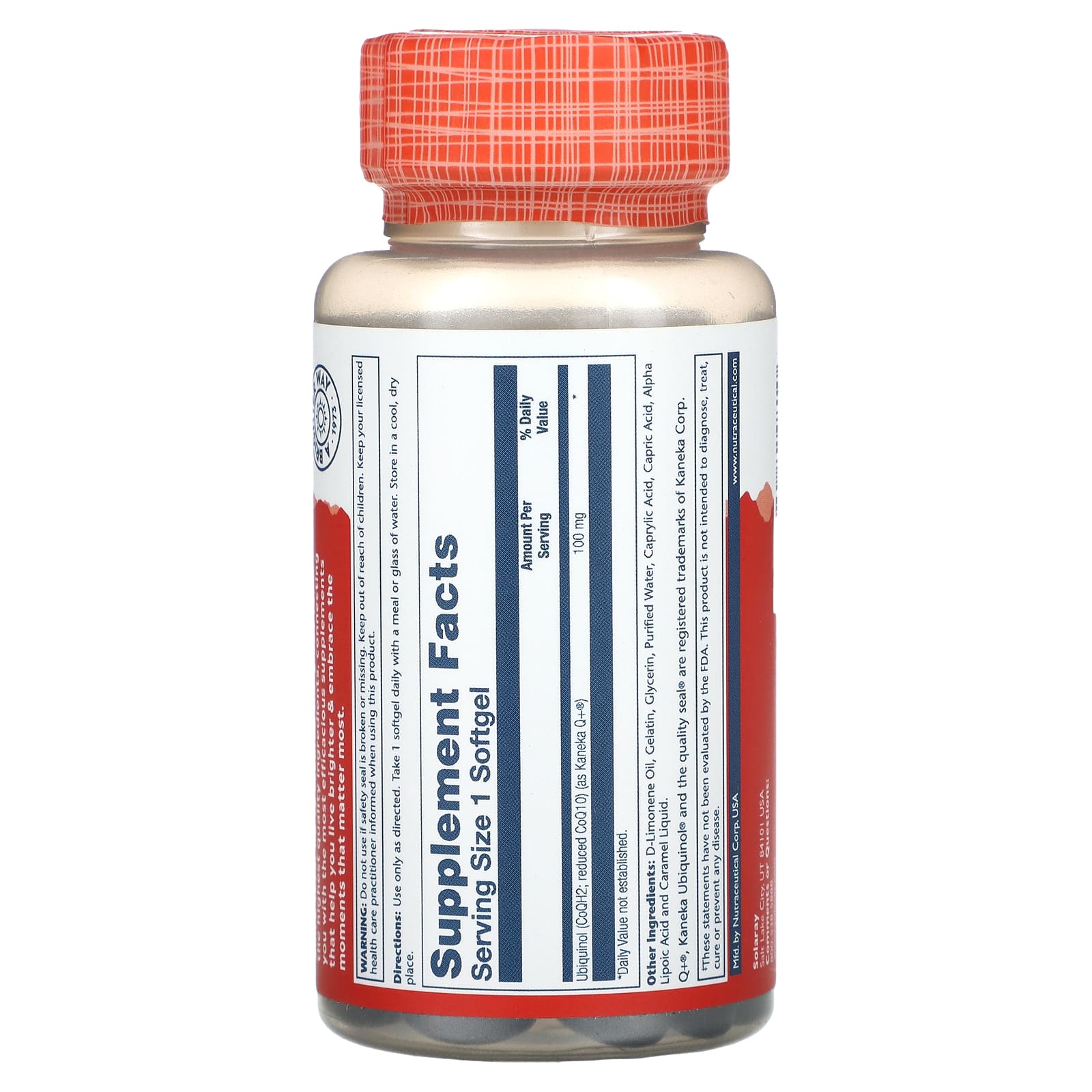 Solaray, Ubiquinol CoQ10, Enhanced Absorption, 100 mg, 30 Softgels