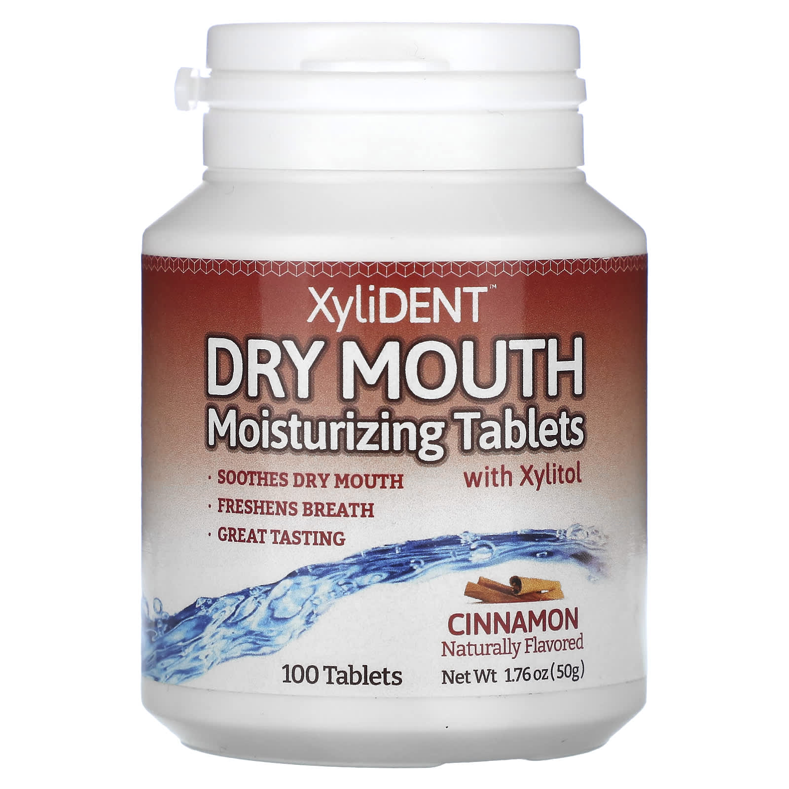 XyliDENT, Dry Mouth Moisturizing Tablets with Xylitol , Cinnamon, 100 Tablet - Image 1
