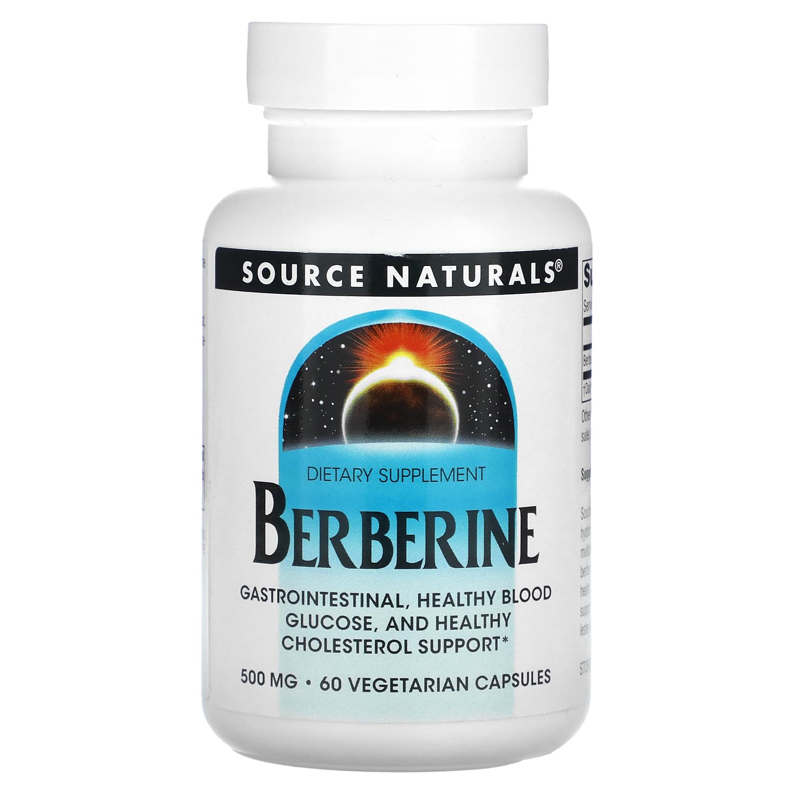 Source Naturals, Berberine, 500 mg, 60 Vegetarian Capsules - Image 1