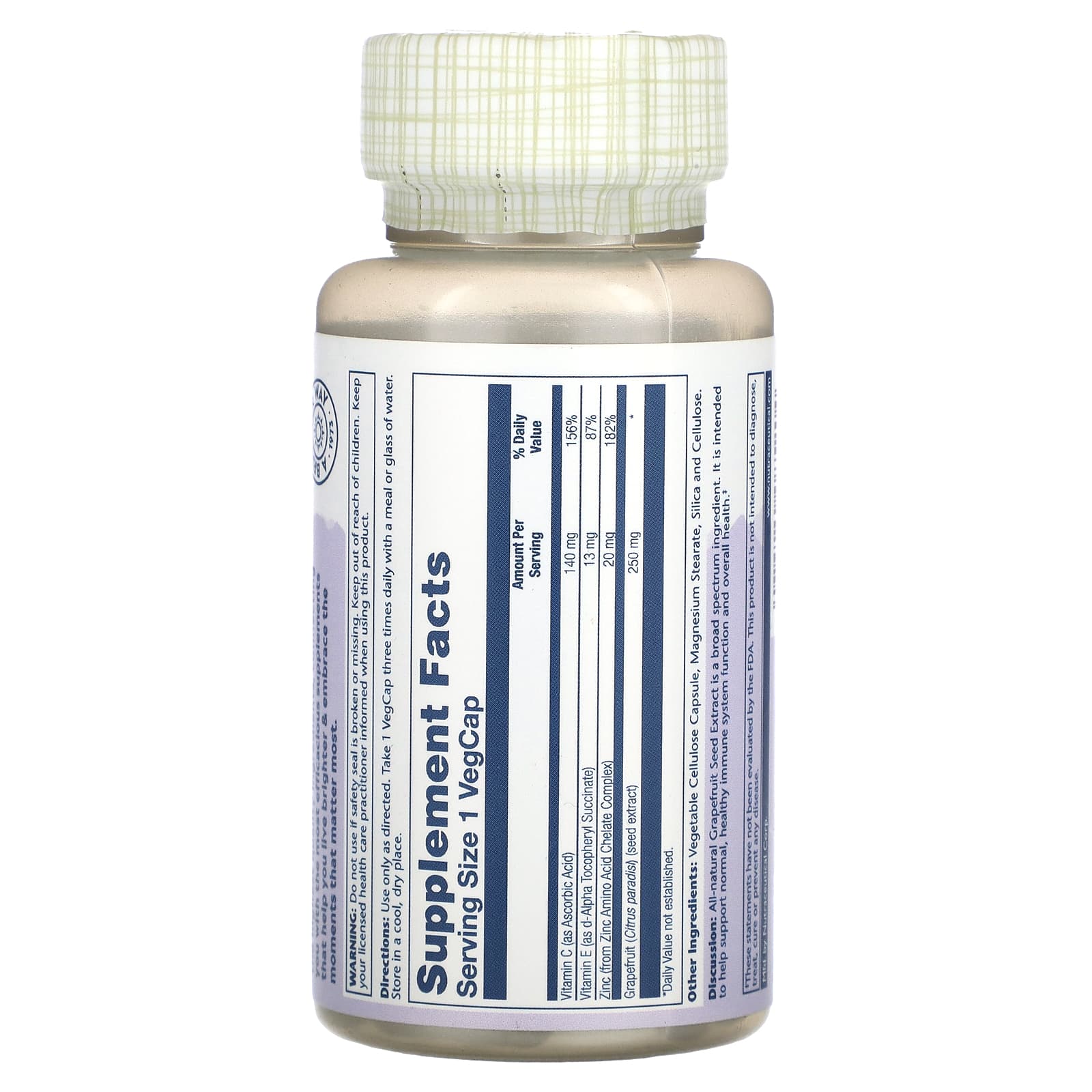 Solaray, Grapefruit Seed Extract, 250 mg, 60 VegCaps - Image 2