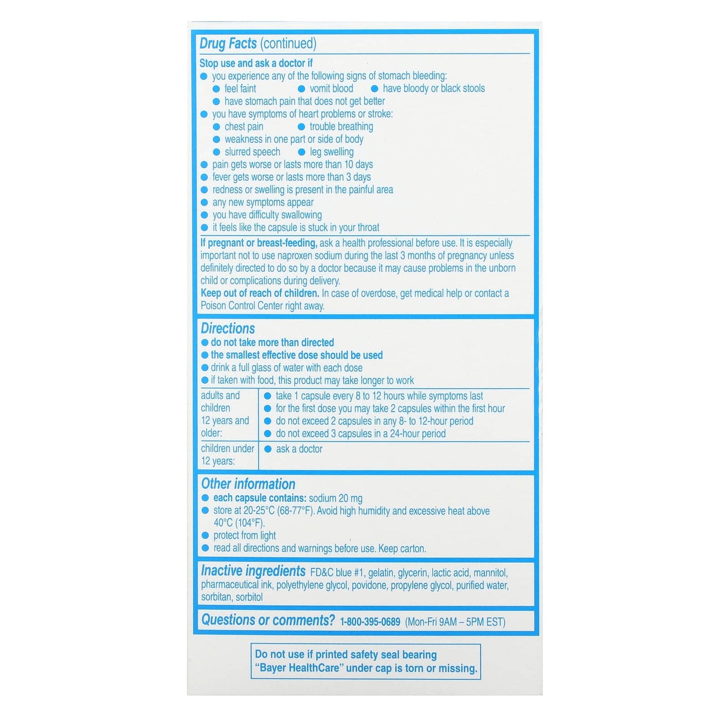 Aleve Naproxen Sodium Capsules, 220mg, 80 Count, Long Lasting Pain Relief - Image 2