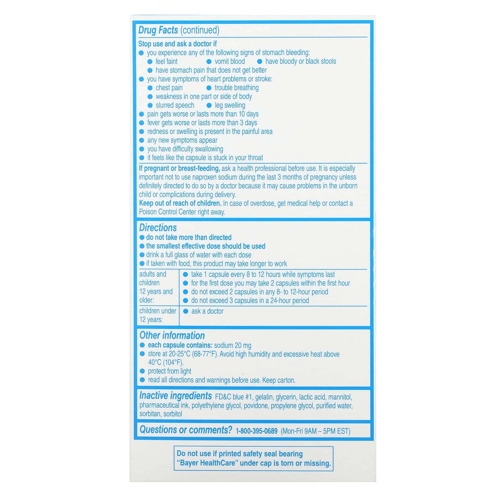 Aleve Naproxen Sodium Capsules, 220mg, 80 Count, Long Lasting Pain Relief - Image 2