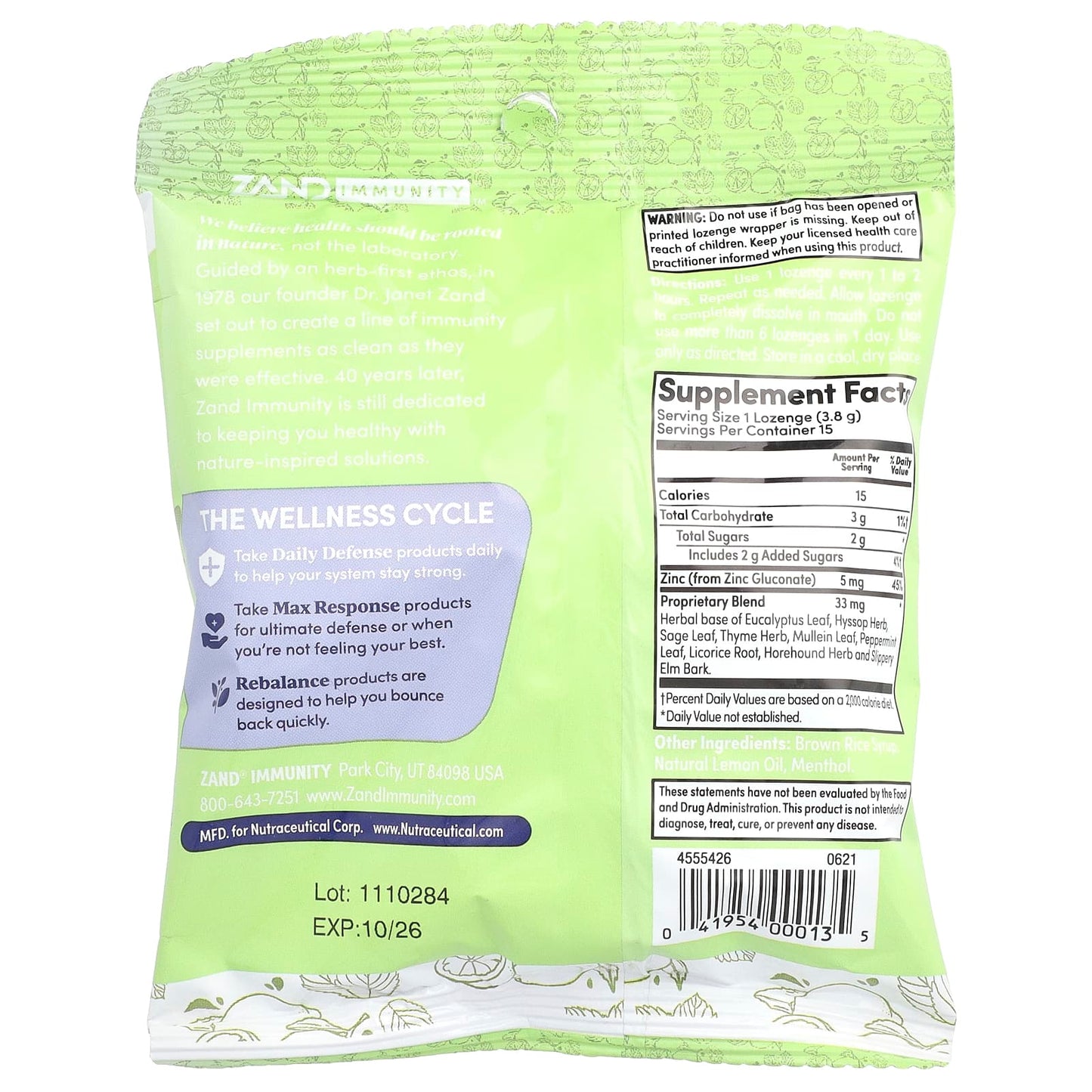 Zand, Immunity™, Lemon Zinc, Lemon Mint, 15 Lozenges - Image 2