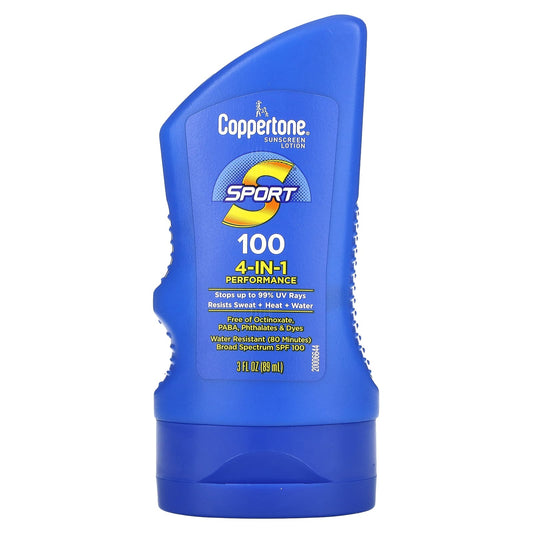Coppertone Sport SPF 100 Sunscreen Lotion 4-in-1 Protection, 3 fl oz - Image 1