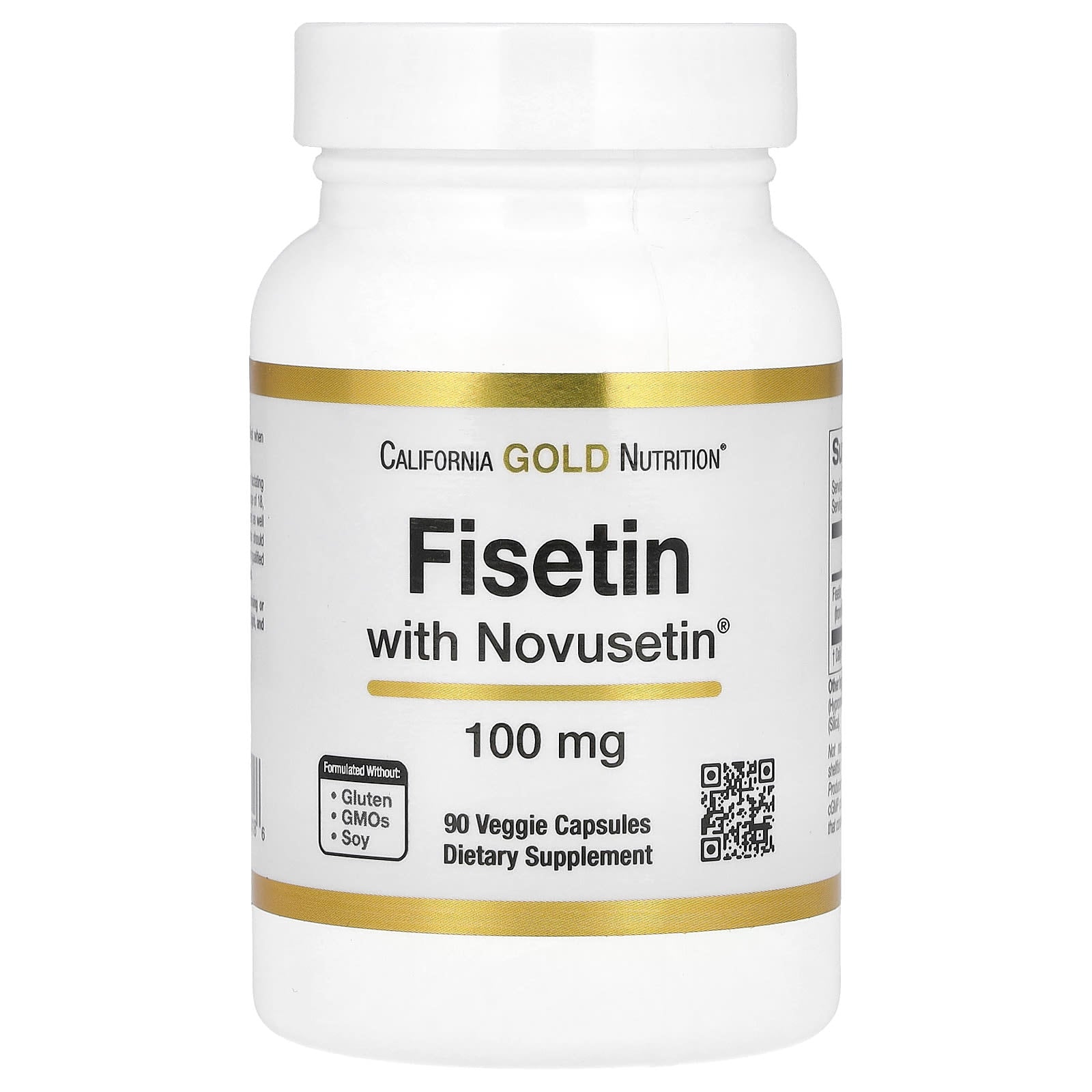 California Gold Nutrition Fisetin with Novusetin - 100 mg Veggie Capsules - Image 1