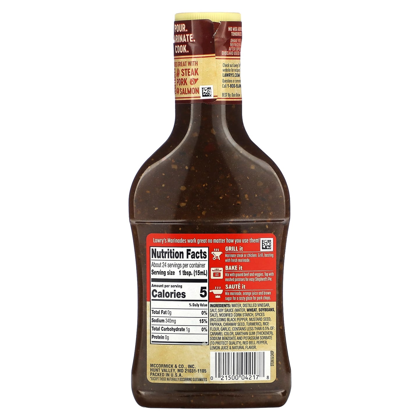 Lawry's, Marinade, Steak & Chop , 12 fl oz (354 ml) - Image 2