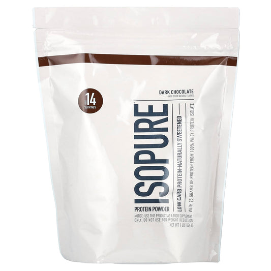 Dark Chocolate Low Carb Protein Powder by Isopure, 25g Protein, 100% Whey - Image 1