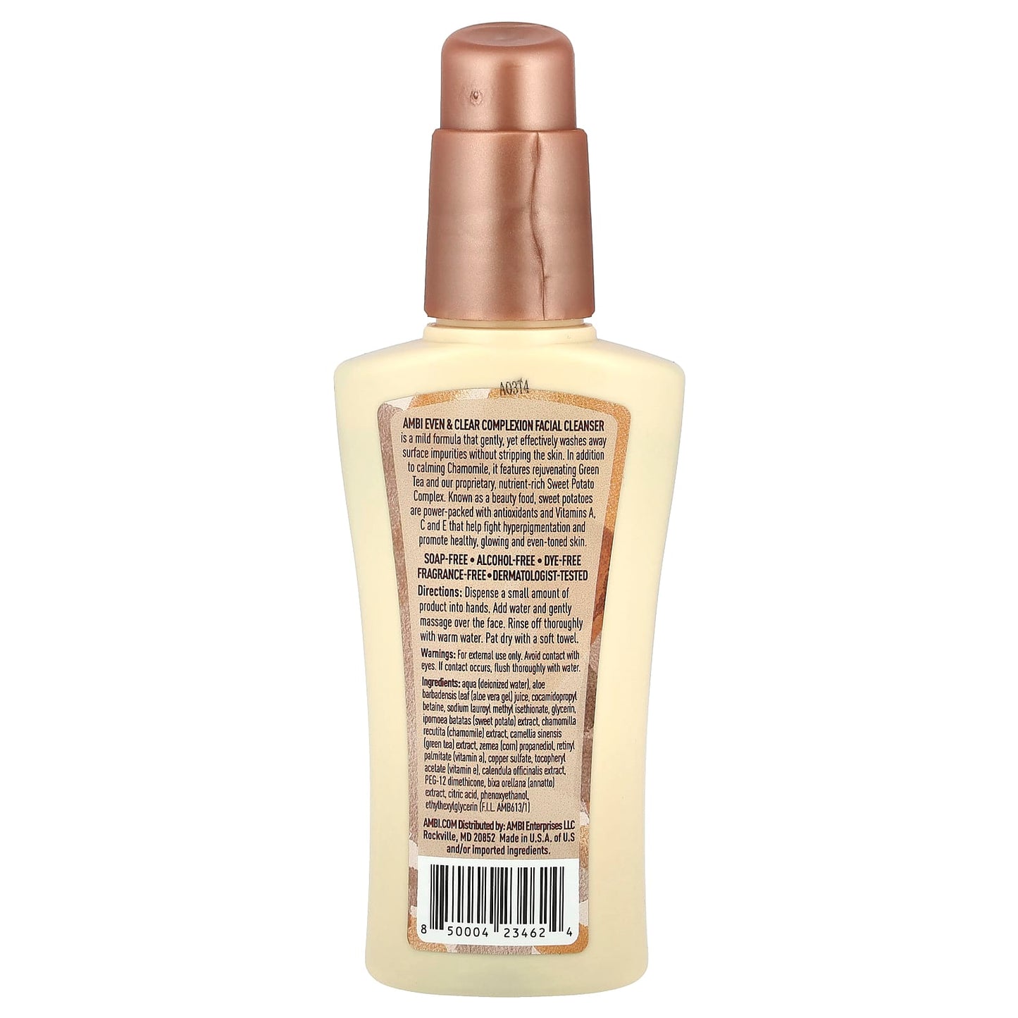 Even & Clear Complexion Facial Cleanser by AMBI, Fragrance Free, 3.5 fl oz - Image 2