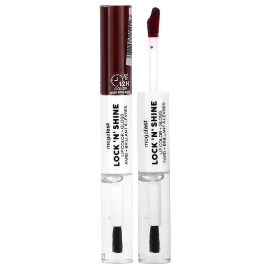 wet n wild, Megalast, Lock 'N' Shine, Lip Color + Gloss, 115490 Sizzling Siren, 0.26 fl oz (8 ml) - Image 1