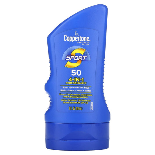 Coppertone Sport Sunscreen Lotion, 4-In-1 Performance, SPF 50, 89ml - Image 1