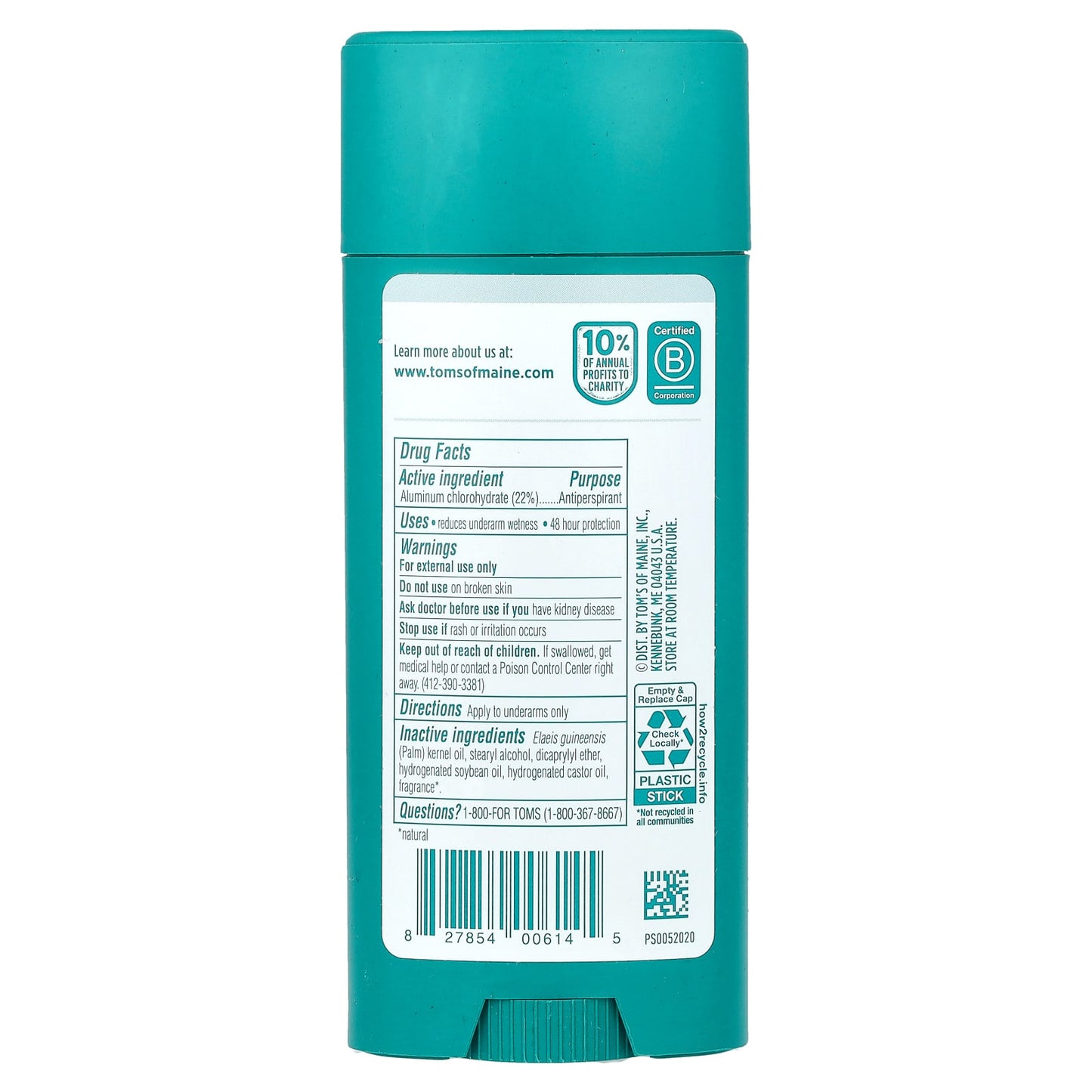 Tom's of Maine, Extra Effective Antiperspirant, North Woods, 3.25 oz (92 g) - Image 2