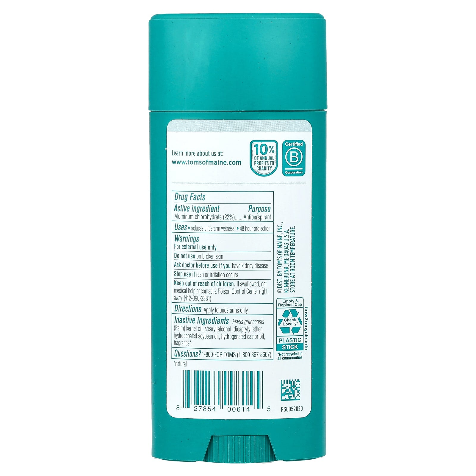 Tom's of Maine, Extra Effective Antiperspirant, North Woods, 3.25 oz (92 g) - Image 2