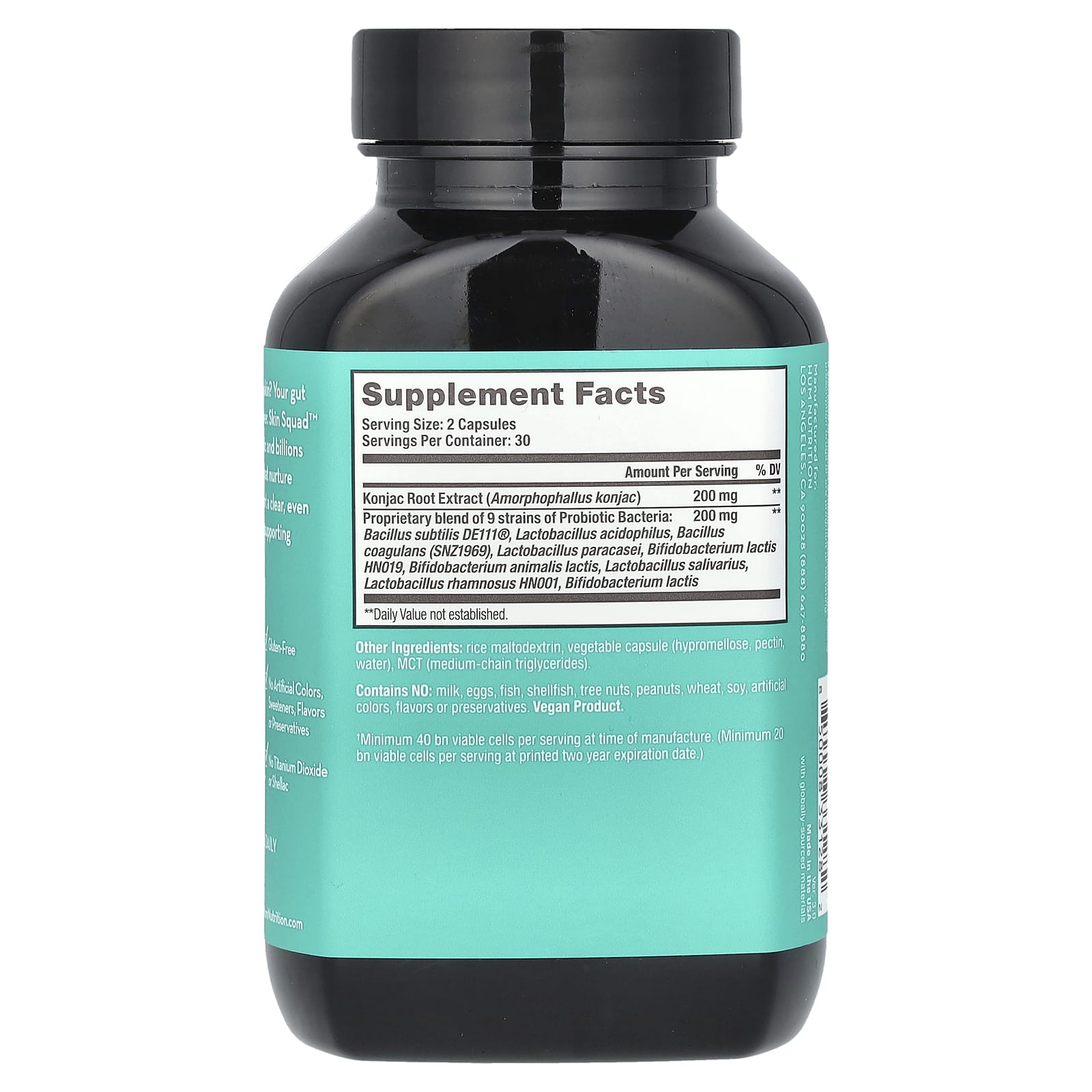 Clear Skin & Gut Health: HUM Nutrition Skin Squad Prebiotic 60 Capsules - Image 2