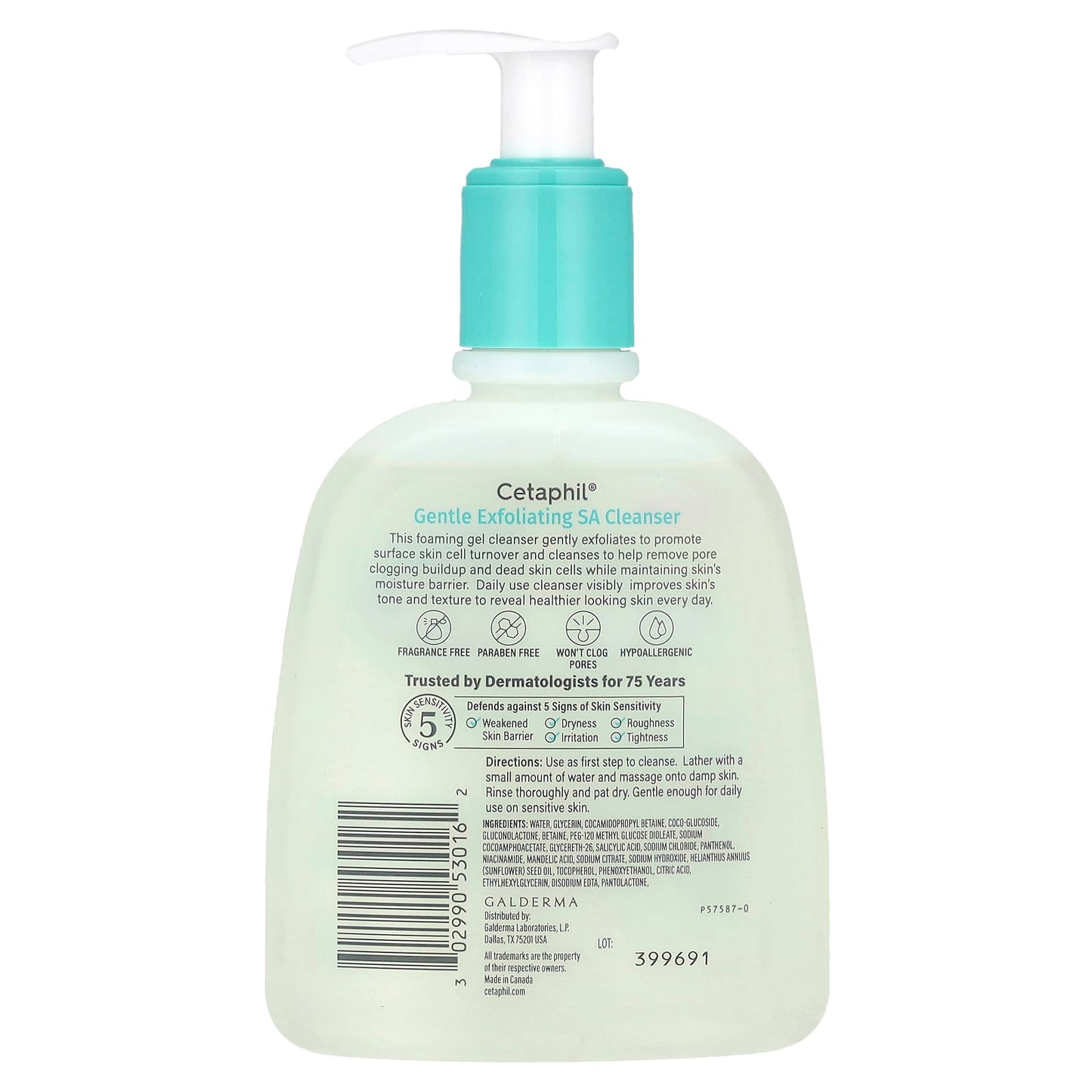 Cetaphil Gentle Exfoliating Cleanser for Sensitive Skin, 8 fl oz - Image 2