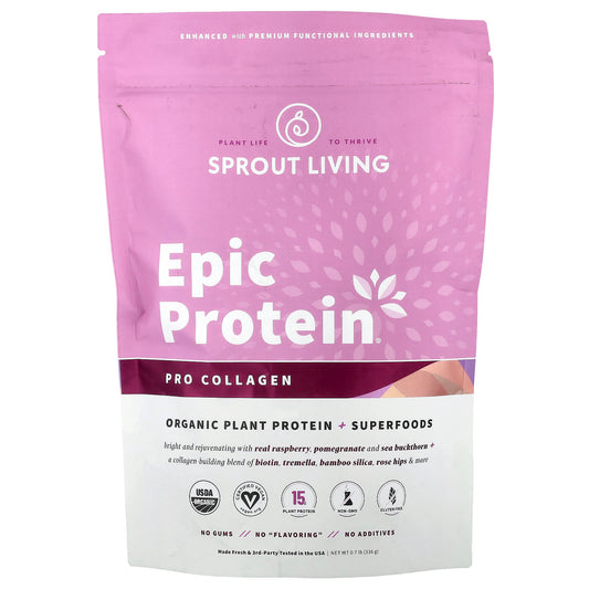 Sprout Living, Epic Protein®, Pro Collagen, Organic Plant Protein + Superfoods, 0.7 lb (336 g) - Image 1