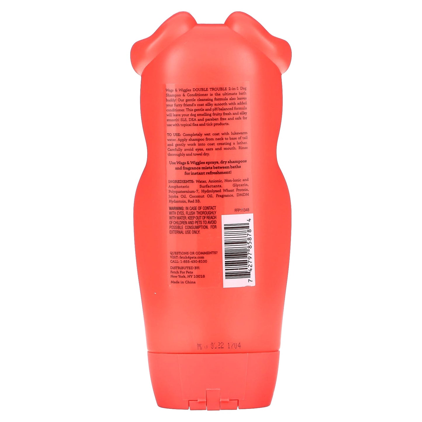 Wags & Wiggles, Double Trouble 2-in-1 Shampoo & Conditioner, Wild Watermelon, 16 fl oz (473 ml) - Image 2