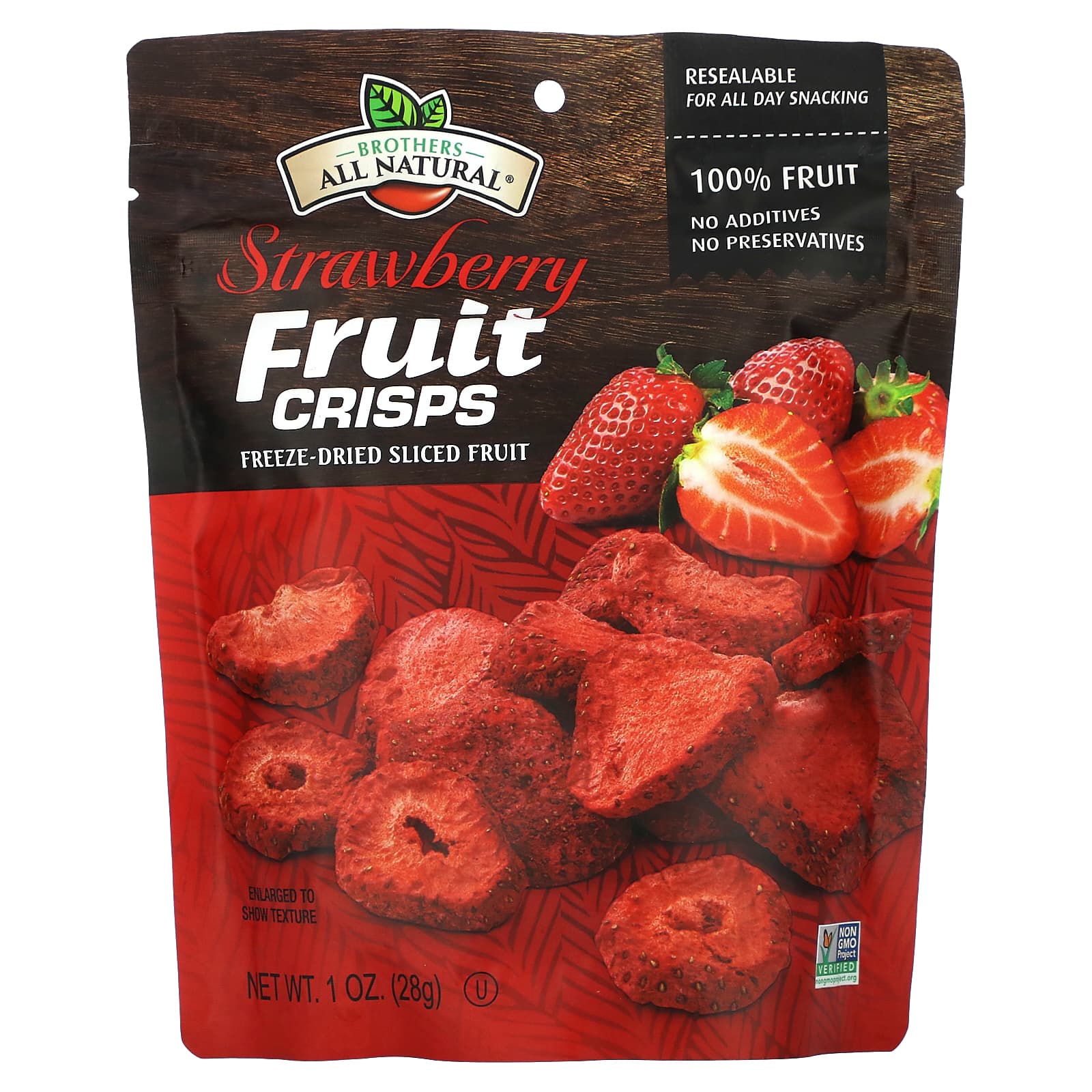 Strawberry Fruit Crisps by Brothers All Natural, 1 oz (28 g) - Image 1