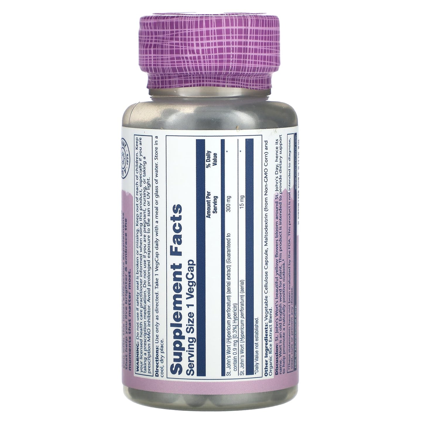 Solaray, Vital Extracts, St. John's Wort, 120 VegCaps - Image 2